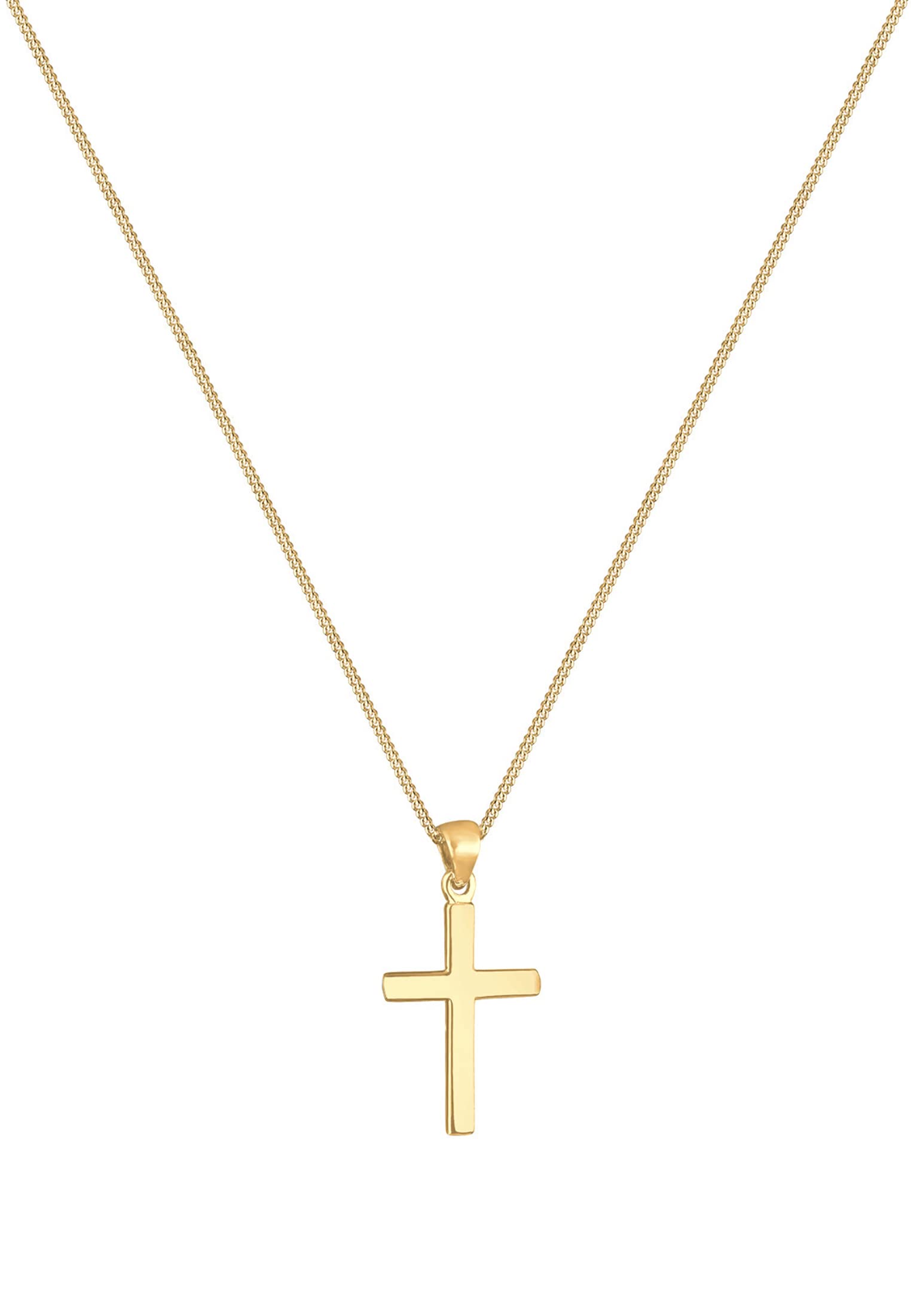 Elli Damen Halskette mit Kreuz Anhänger Basic Religion in 925 Sterling Silber 45 cm lang