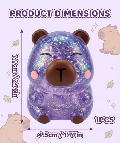 Image of 4 Pcs Capybara Squishy, Taba Squishy, Squishy Toy for Stress Relief, Cute Mystery Dumplings Squishy and Squishy Toy Slow Rising Collection (Purple)
