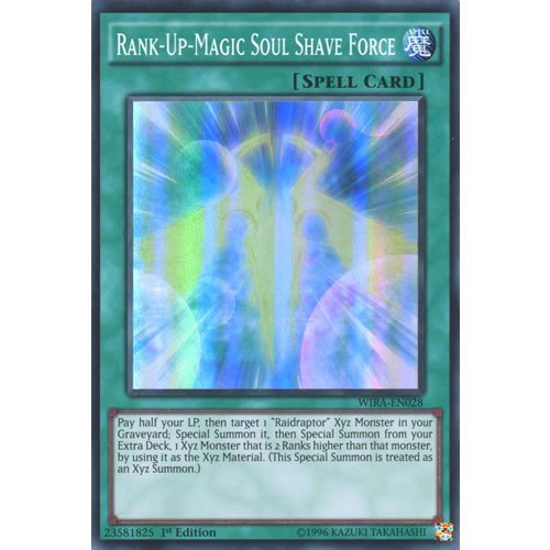 Amazon.com: YuGiOh : WIRA-EN028 1st Ed Rank-Up-Magic Soul Shave Force Super  Rare Card