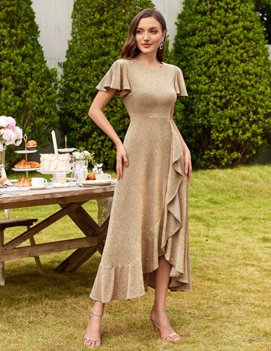 Image of BeryLove Womens Wedding Guest Dress Sequin Formal Dresses for Women | Stunning evening gowns for women suitable for prom homecoming bridesmaid and mother of the bride formal events
