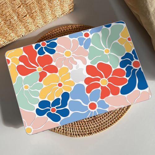Image of AKIT for MacBook Air 15 inch Case M5 M4 M3 M2 Chip 2026-2023, ColFlowersD2 | A3448 A3241 A3114 A2941, Vibrant Pattern Pattern Hard Shell Laptop Case+Keyboard Cover+Screen Protector for Mac Air 15 inch