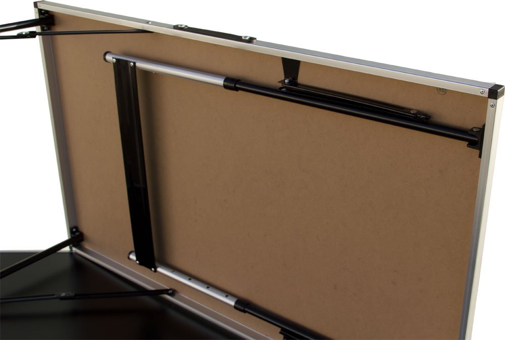 Lemodo Tapeziertisch schwarz klappbar | Arbeitstisch | Mehrzwecktisch höhenverstellbar | Flohmarkttisch 100 x 60 cm | Multifunktionstisch bis 30,0 kg belastbar