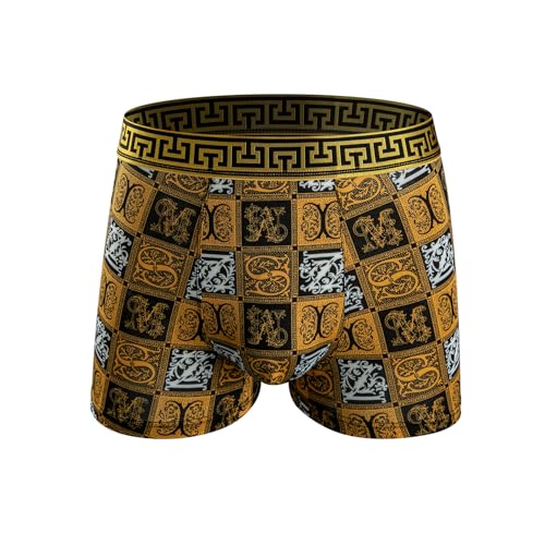 Black and Gold Light Luxury Men's Boxer Briefs 5-Pack - Noble Elegant Breathable Seamless & Won't Roll Up3