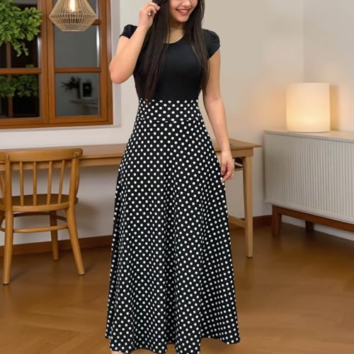 Robe maxi bohème fleurie en coupe fluide et col rond