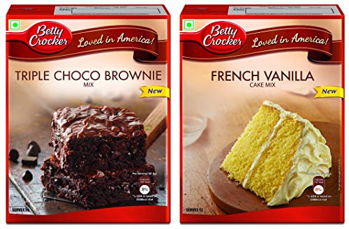 Image of Betty Crocker Super Moist Cake Mix, French Vanilla Flavor 520 G And Cake Mix, Triple Chocolate Brownie, 425 Gram