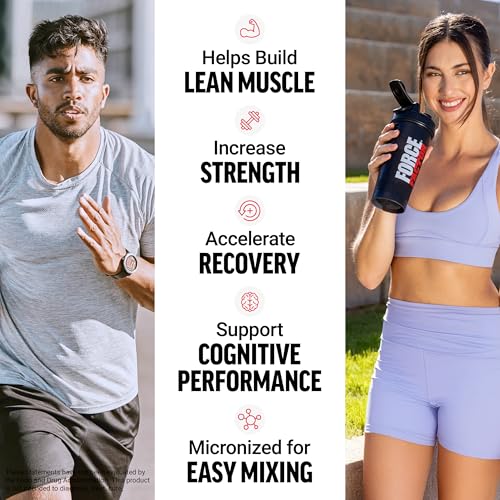 Image of Force Factor Creatine Monohydrate Powder, 5g Micronized Dose to Support Muscle Growth, Strength, Recovery, Cognitive Health & Working Memory, Blue Raspberry, 100 Servings