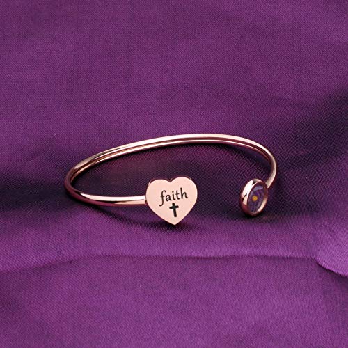 Image of Inspirational Mustard Seed Bangle Faith Cross Cuff Bracelet Jewelry Christian Gift
