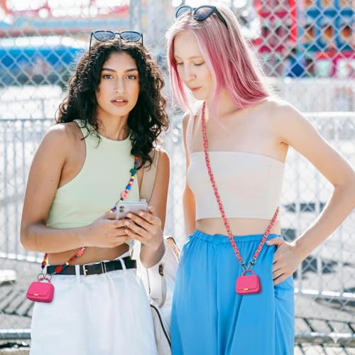 Image of ANCwear Cute Pink Wireless Earbuds for Girls, Rose Pearl Ear Buds with Mini Handbag Charging Case, DIY Stickers, Bluetooth 5.3, 22H Battery Life, Fashion Gift for Women Teens