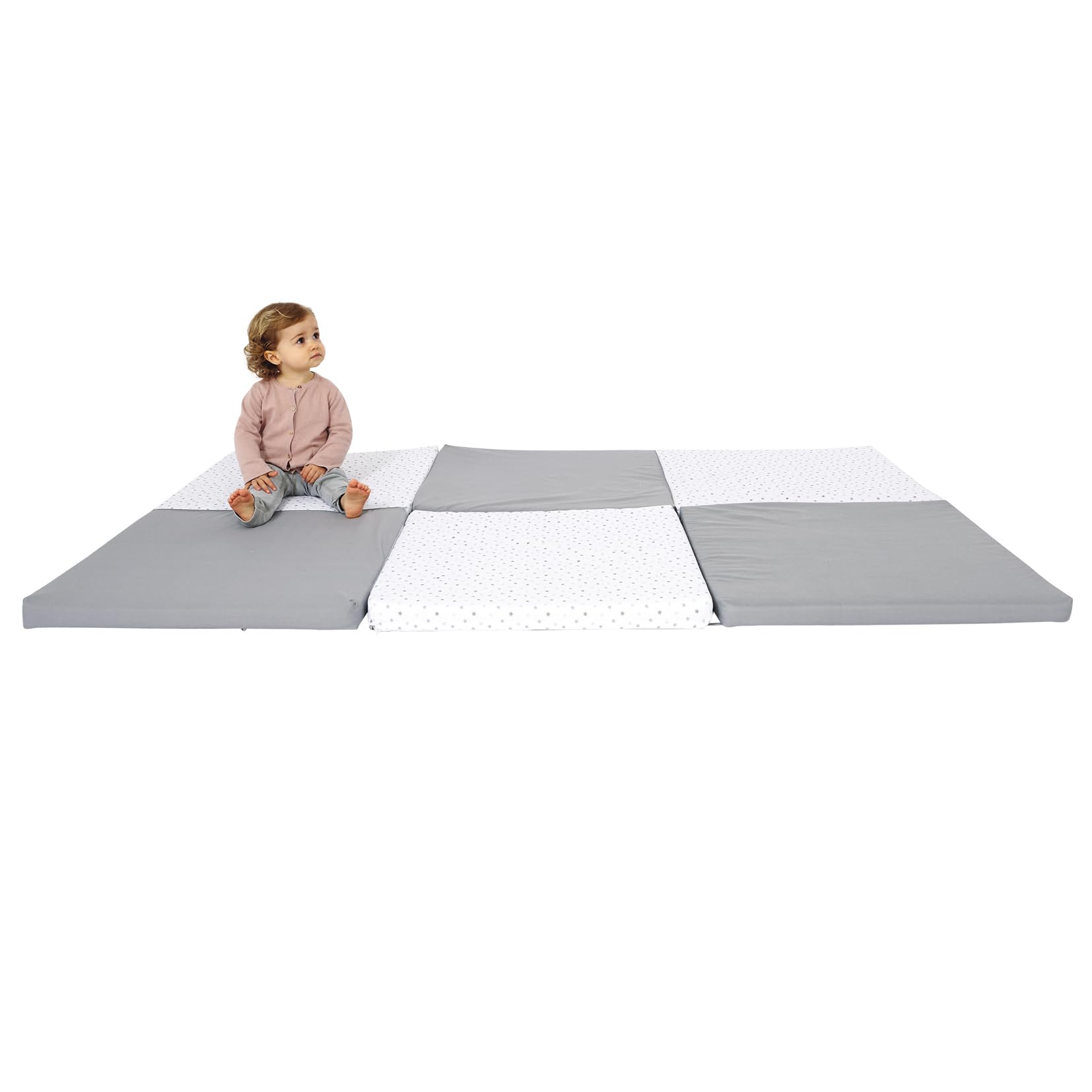 CANDIDE - Maxi Tapis D'éveil - Maxi Tapis De Motricité - Maxi Tapis Bébé - Tapis de Jeu XL - Multifonction 5 en 1-​120x180cm (Etoiles)