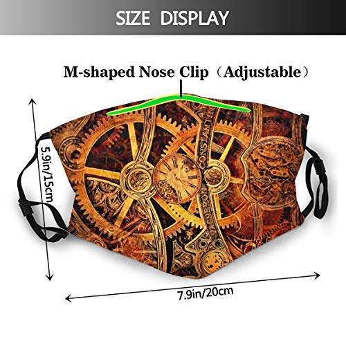 NOT Face Mask Adjustable Earloops Breathable Reusable Outdoor Mouth Cover Dust Mask for Adults Kids Steampunk Gears Clockwork Widescreen Watch Cogs steampunk buy now online
