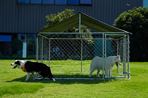 Petony Outdoor Dog Playpen 7.5‘ X 7.5' Heavy Duty Dog Kennel House Mesh Dog Big Cage Pet Kennel Steel Fence With Secure Lock #TOP7