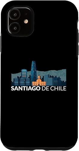 iPhone 11 Santiago de Chile Skyline Silhouette Outline Sketch Case iPhone 11 Santiago de Chile Skyline Silhouette Outline Sketch Case