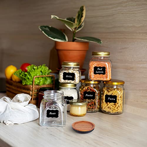 12Pack Wide Mouth Mason Jar Lids With Chalkboard Labels And Chalk Marker, Acacia Wooden Storage Canning Jar Lids Ball Jars Bamboo Wooden Lids With Airtight Silicone Seal, Brown #TOP6