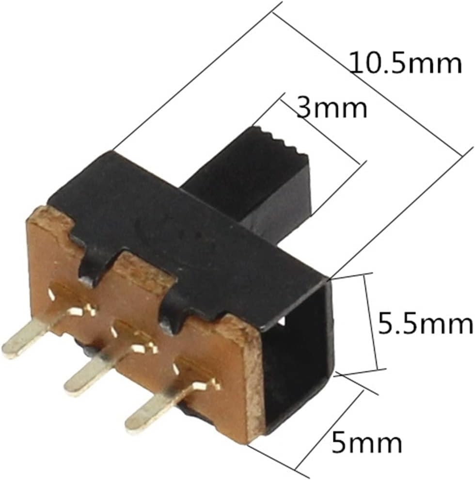 20PCS SS12F17 Toggle Switch 3 Pin 2 Files SS12F17G5 Handle High 5mm Slide Switch DIP