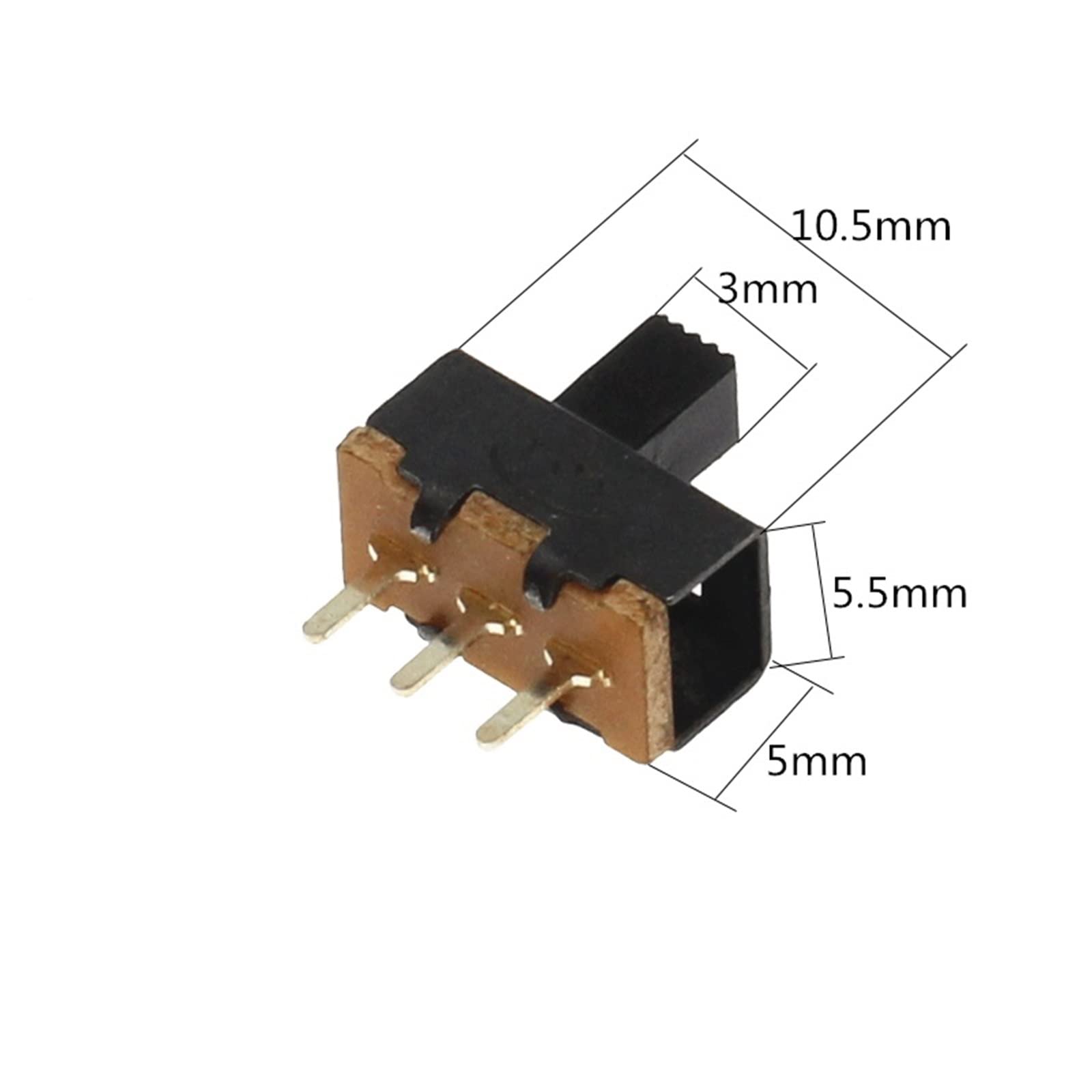 20PCS SS12F17 Toggle Switch 3 Pin 2 Files SS12F17G5 Handle High 5mm Slide Switch DIP