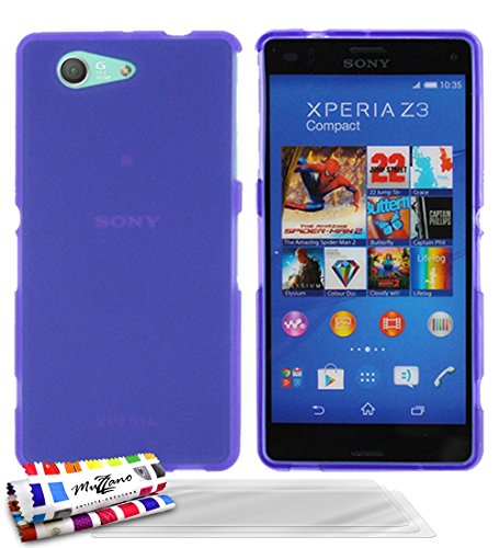 Coque Souple Ultra-Slim SONY D5833 [Le Glossy Hybrid] [Violet] de MUZZANO + 3 Films de protection écran "UltraClear" + STYLET et CHIFFON MUZZANO® OFFERTS - La Protection Antichoc ULTIME, ELEGANTE ET DURABLE pour votre SONY D5833 Cover
