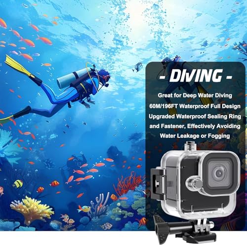 image for BO&DQQ Compatible for Go Pro Hero 4K (13 Mini) Black Waterproof Housin