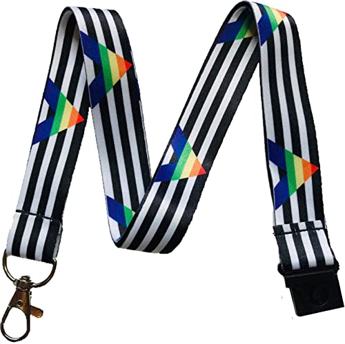 Image of 20MM Rainbow LGBT Straight Ally Flag Neck Lanyard with Safety Breakaway