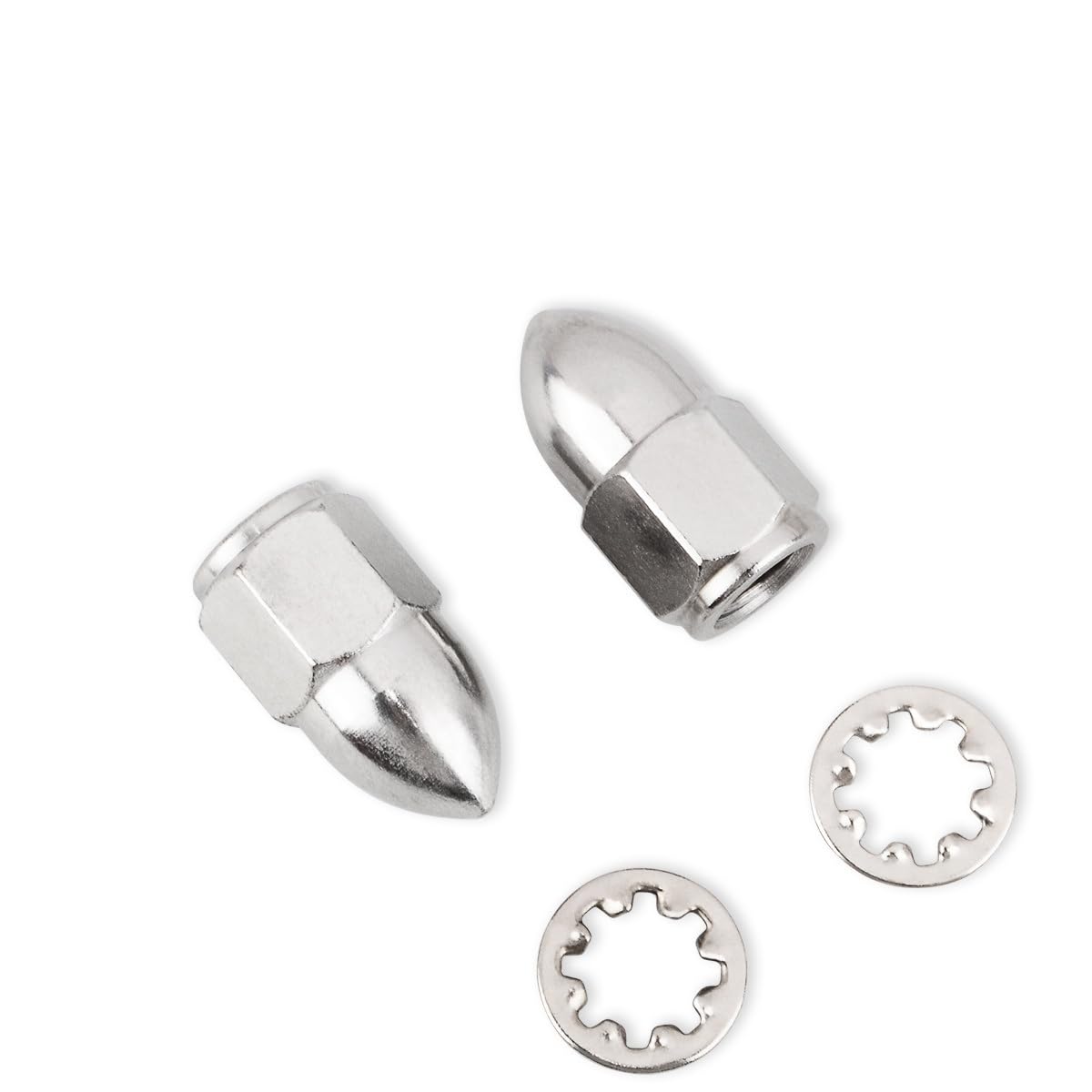 Kit dadi ciechi da 5/16″-24 Specchietti retrovisori for moto Accessori for Harley Softail Sportster 883 Electra Street Glide Fat Boy Dyna(1 Pair Chrome)