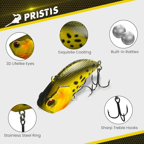 Pristis 3 pcs Lipless Crankbait for Bass Fishing, Sinking Crank Bait Red - image 2