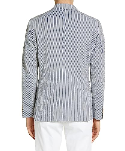 Men Seersucker Blazer Striped Sports Jacket Summer Leisure Tuxedo Party Prom Casual Coat4