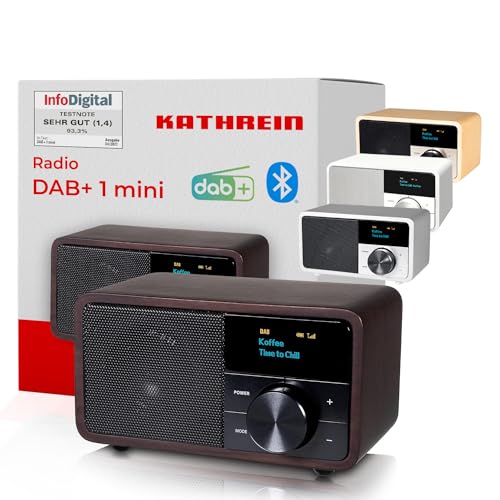 KATHREIN Radio DAB+ 10 Tower: Portatile Con Internet, FM, Bluetooth, Wi-Fi, Display 2.4", Sveglia, Nero