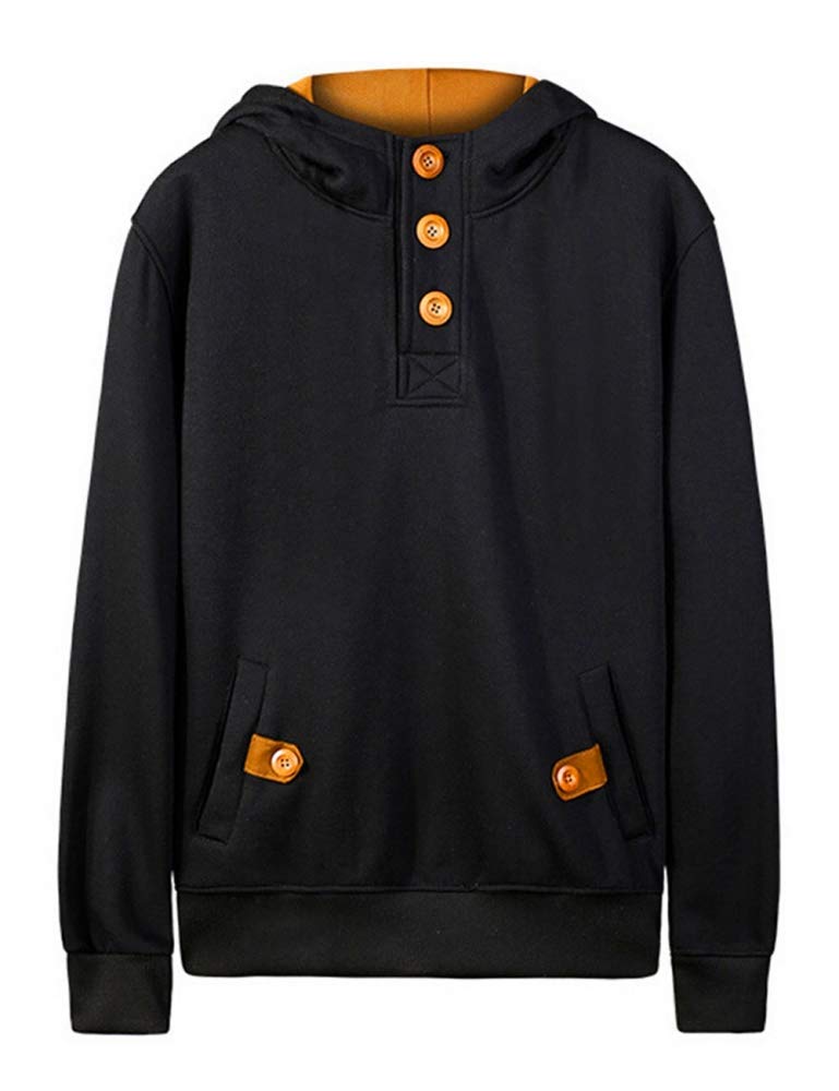 EYEBOGLER Felpa da uomo in cotone lavorato a maglia (SW4-BLMT_P4_Black-Mustard_L)