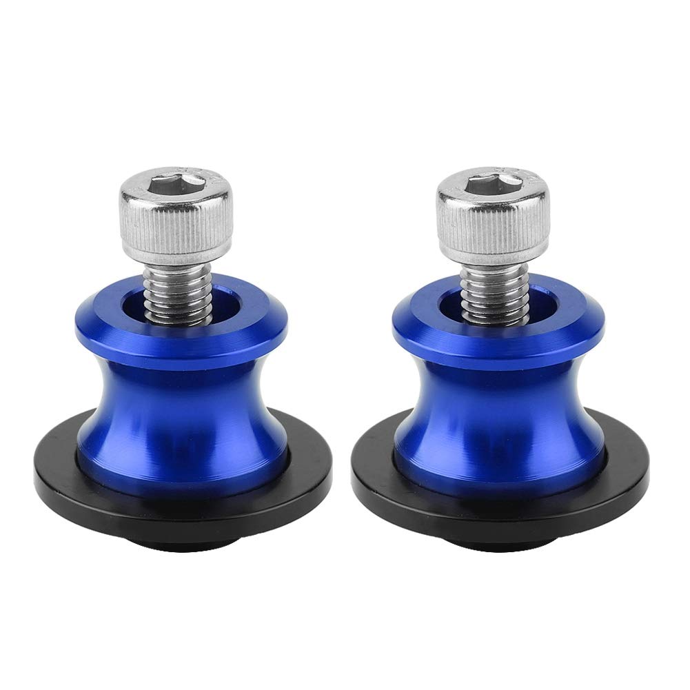 Carrete del brazo oscilante-Duokon 2pcs Universal 6mm Frame Sliders Motocicleta Soporte trasero Brazo oscilante Spool Sliders Soporte de aleación de aluminio(azul)