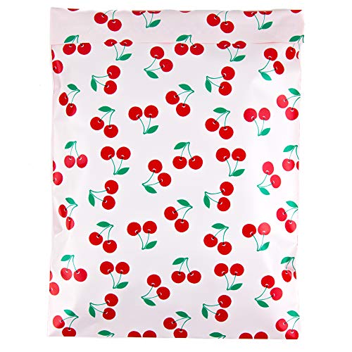 Image of Inspired Mailers - Poly Mailers 10x13-100 Pack - Cherries Print - Shipping Bags for Clothing - Large Mailing Envelopes - Shipping Envelopes - Cute Packaging Bags for Shipping