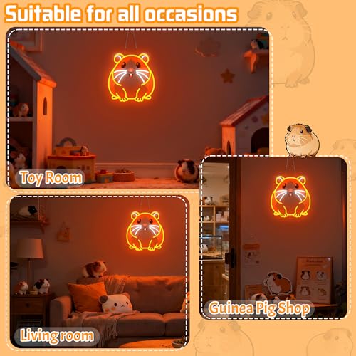 Image of CoolGift Mart Guinea pig Neon Sign, Dimmable Wall Decor Light. Birthday Party Decorations for Home, Patio, Garden, Bars, Restaurants, Hotels, Stores, Clubs, Gift for Friends Family and Kids