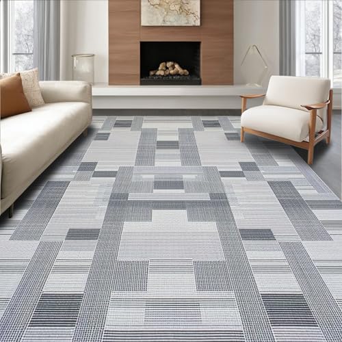 ODIKA Flatwoven High Traffic Area Rug 6x9, Acoustic Interlocking Soundproof