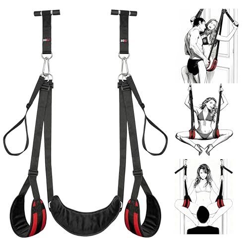 Over-the-Door Sex Swing - Soft Padded Straps for Light Bondage Play - Heavy Duty BDSM Sling Supports up to 300lbs