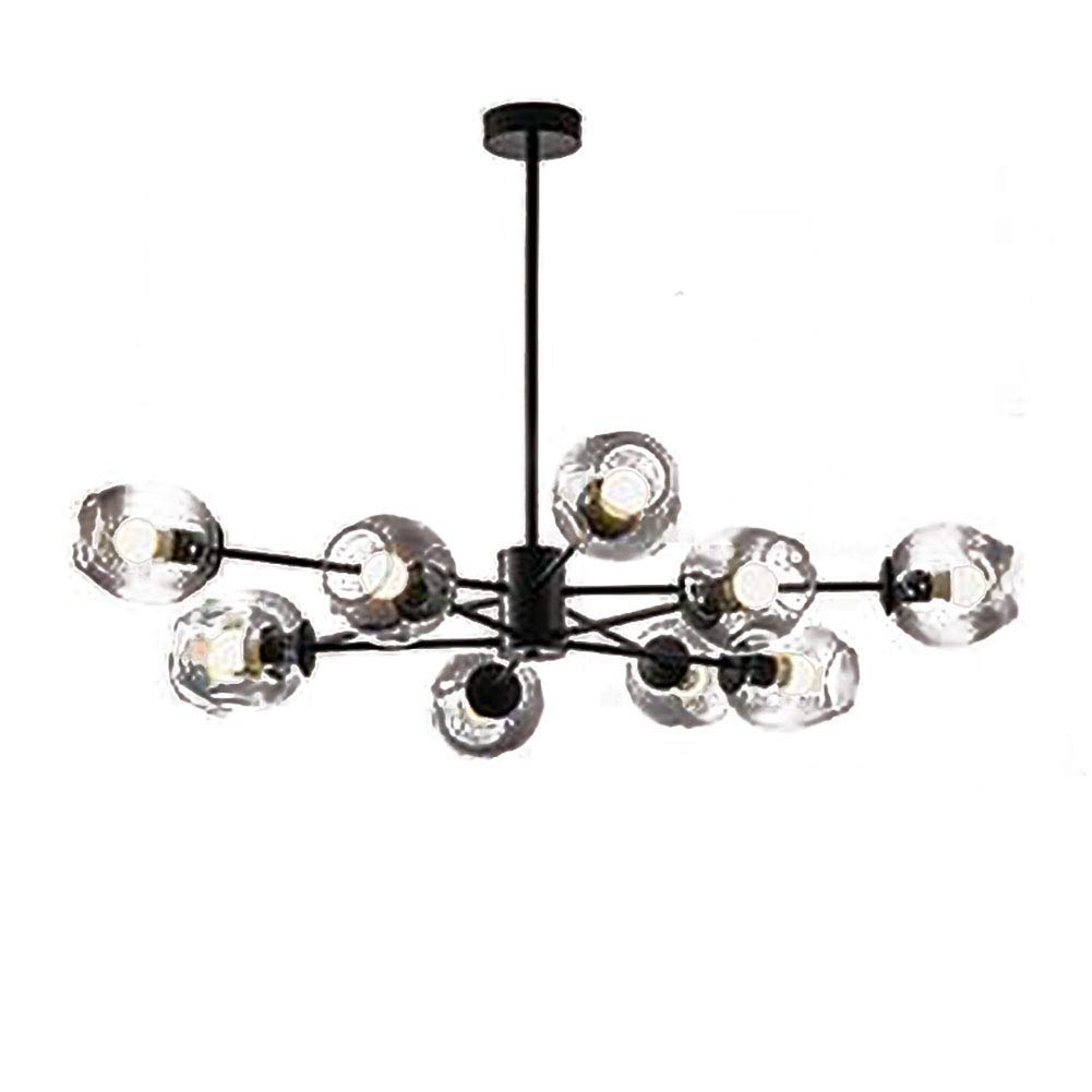 NZDY Nordic Modern Sputnik Chandelier 10 Lights Chandelier Mid Century Pendant Lighting Industrial Ceiling Light for Kitchen Dining Room Living Room-Black 10 Lights,Black,10 Lights