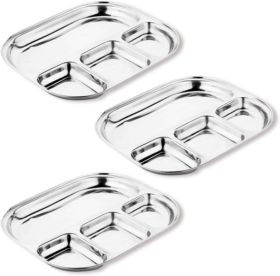 See full amazon price history chart for TORPPEZA Stainless Steel Partition Plate 4 in1 / Bhojan Thali/Dinner Plate Pack of 3 TORPPEZA Stainless Steel Partition Plate 4 in1 / Bhojan Thali/Dinner Plate Pack of 3 (B0BD7T93MX) Amazon Price History, Amazon Price Tracker