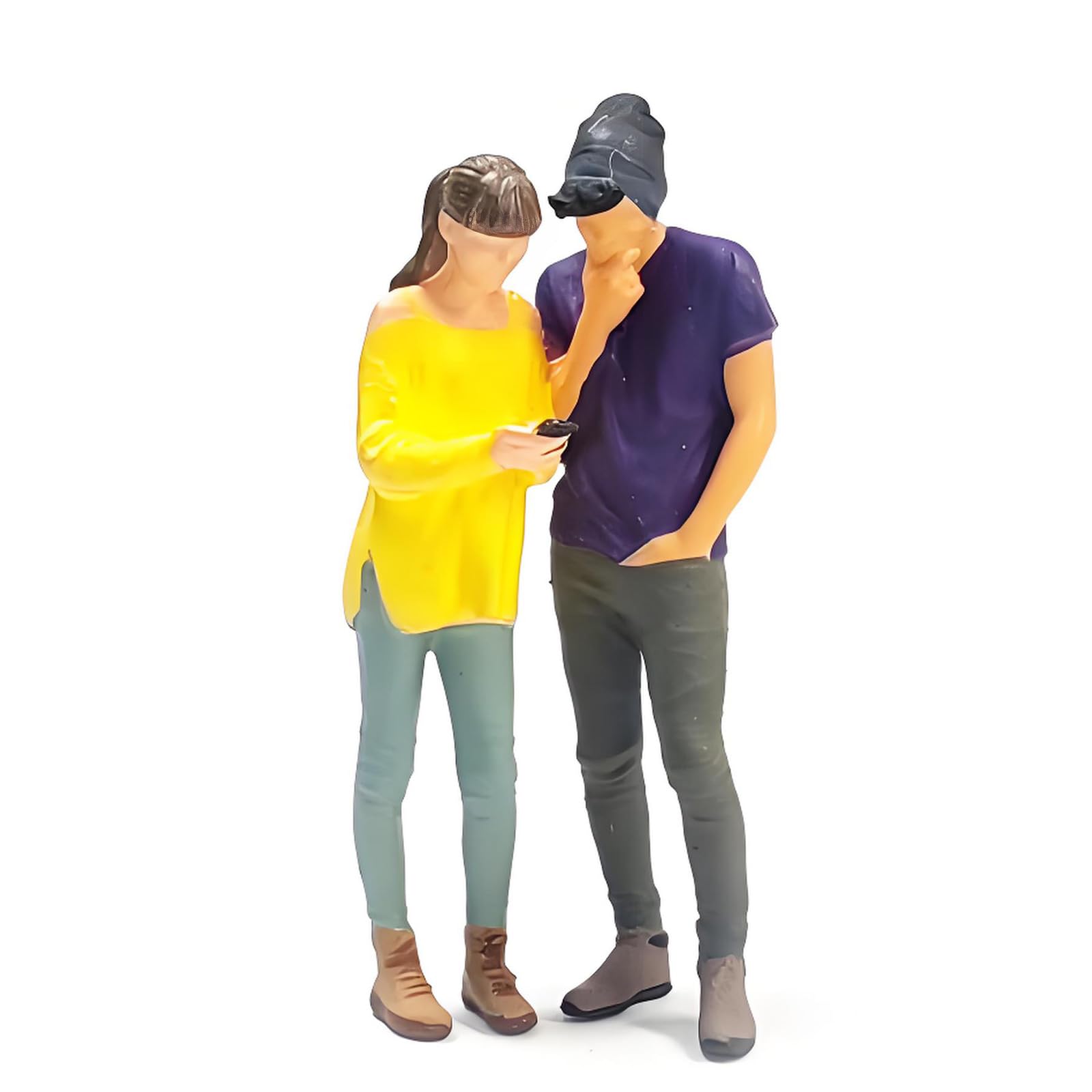Shurhome Precisions Sized 1: 64 Resin Miniature Couple Statue for Architectural Models Train Set and Creative Scene Arrangements Couple Figurine