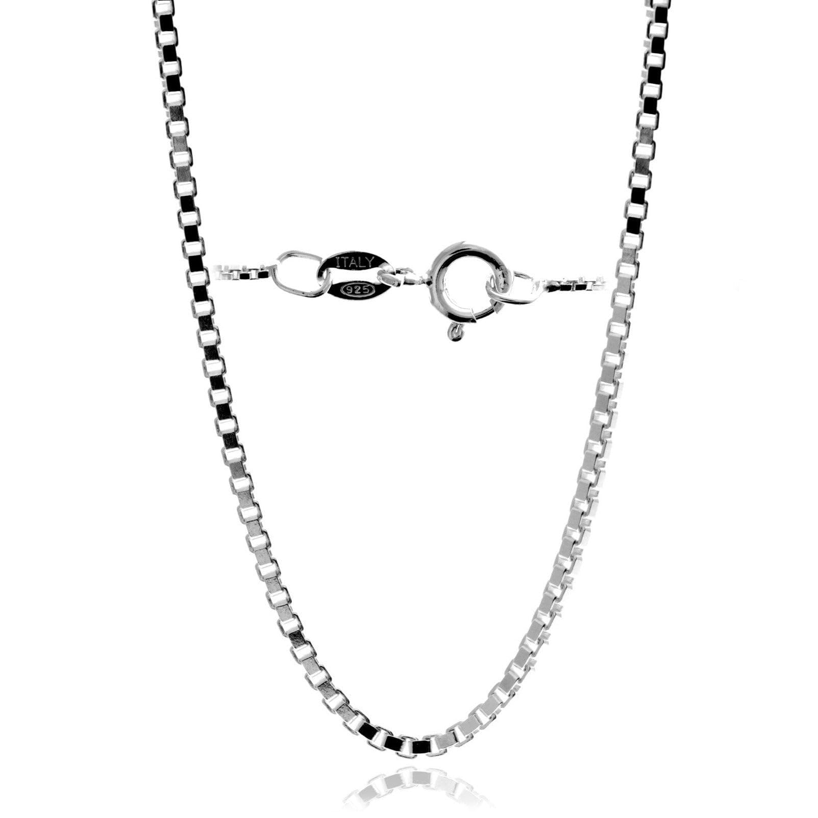 SilverAmber Jewellery Hergestellt in Italien – 925er-Sterlingsilber zarte 1 mm Venezianerkette mit einer Anlaufschutz-Beschichtung – GCH017