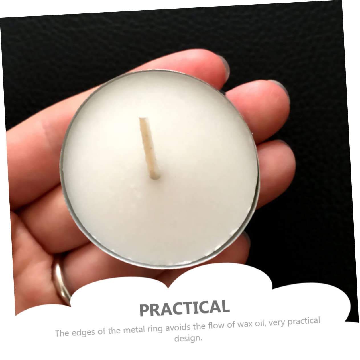 SHERCHPRY 100 Velas de Té sin Humo Larga Duración, Redondas, Cera y Aluminio, Hogar y Oficina