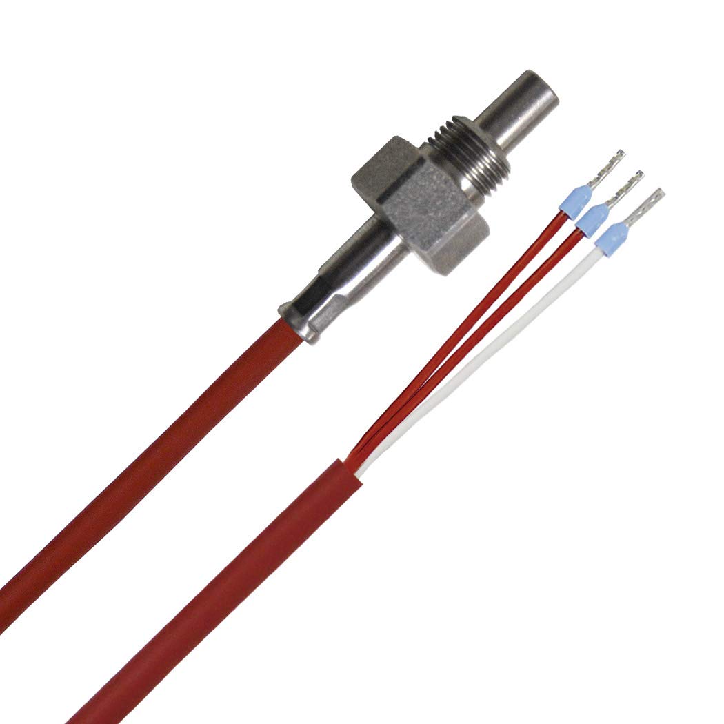 iOVEO 012EF01305 - PT100-3-przewodowy czujnik wkręcany G1/8" stal szlachetna z przewodem silikonowym