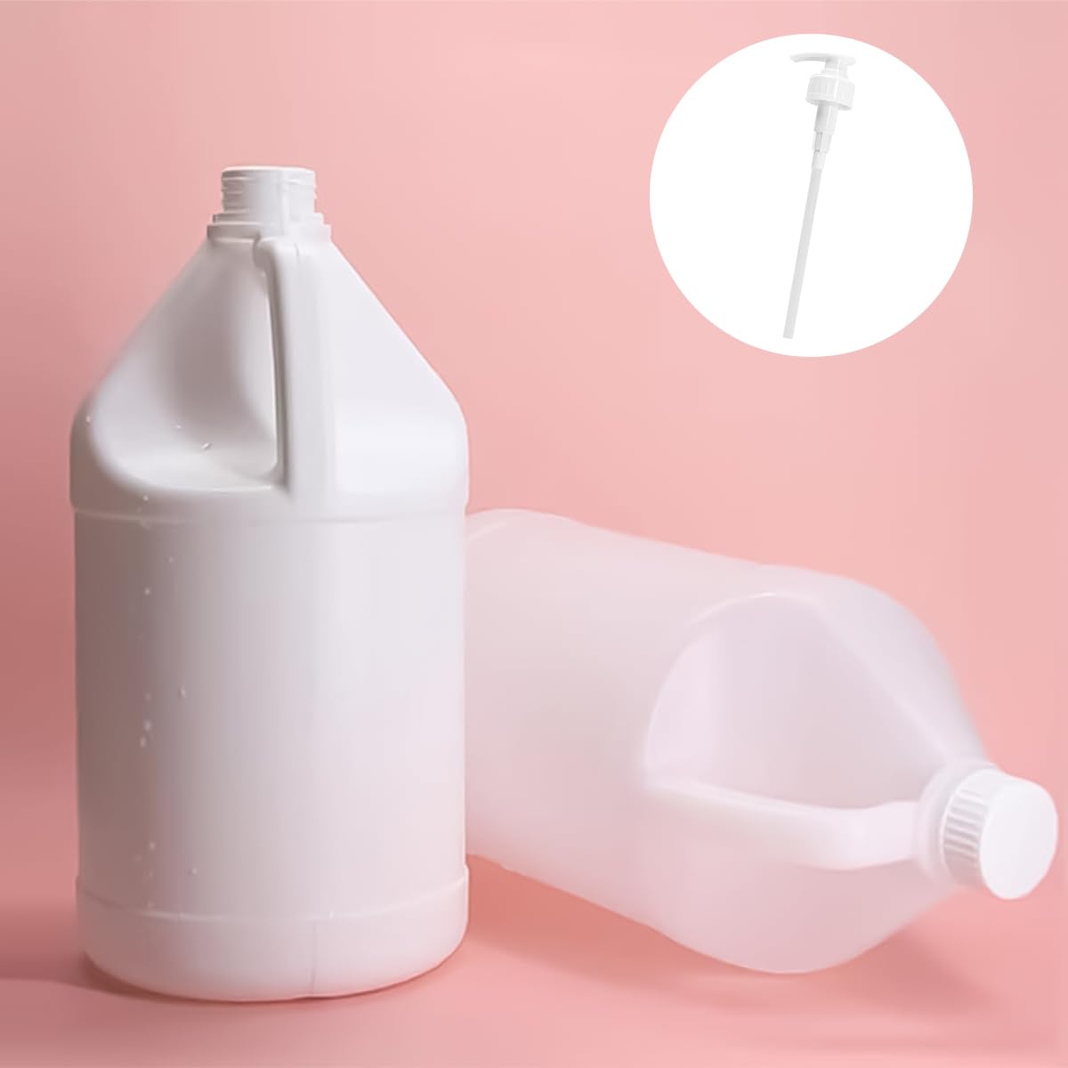 Confezione da 3 dispenser a pompa da 5 litri, adatti per bottiglie con dosatore di shampoo a tubo regolabile, per ricarica di sapone liquido superiore, diametro di 3,5 cm.