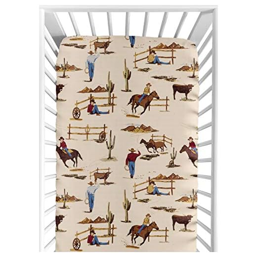 Fitted Crib Sheet for Wild West Cowboy Bedding Sets by Sweet Jojo Designs
