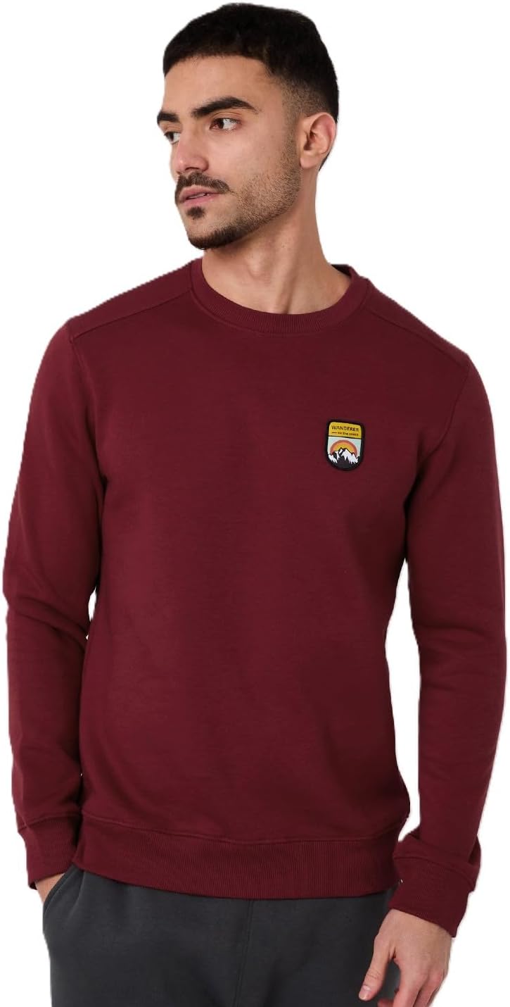 Men Sierra Solid Cotton Blend Round Casual Sweatshirt, Full Sleeve - Regular fit