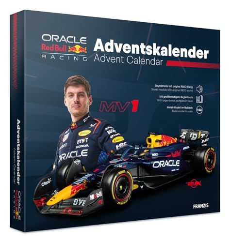 FRANZIS 67245 Oracle Red Bull Racing Advent Calendar 2025 Model Kit 1:43 Scale Includes Sound Module and 52 Page Accompaniment Book
