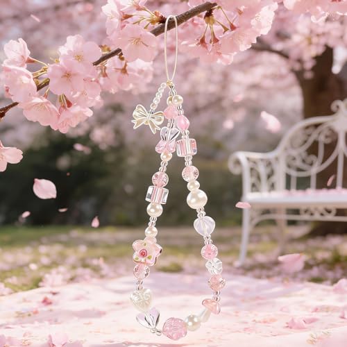 Image of Beaded Camera Wrist Strap Cute Digital Camera Charm Lanyard, Phone Wristlet Charms, Phone Chain for Camera