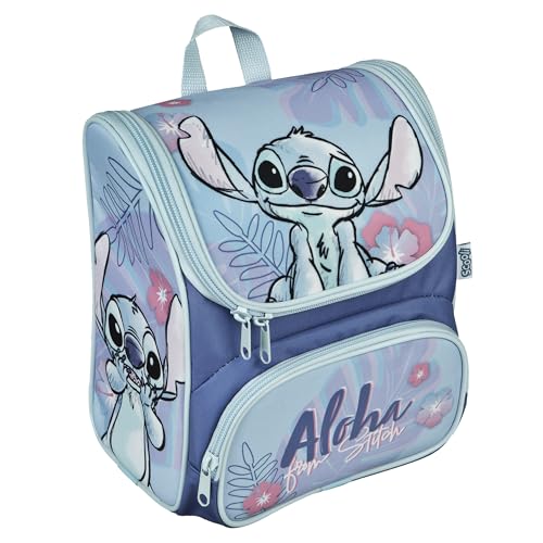 Scooli - CUTIE Vorschulranzen Stitch - Hauptfach und Vortasche - gepolsterte Träger und Rücken - Ideal für Kinder ab 3 Jahren