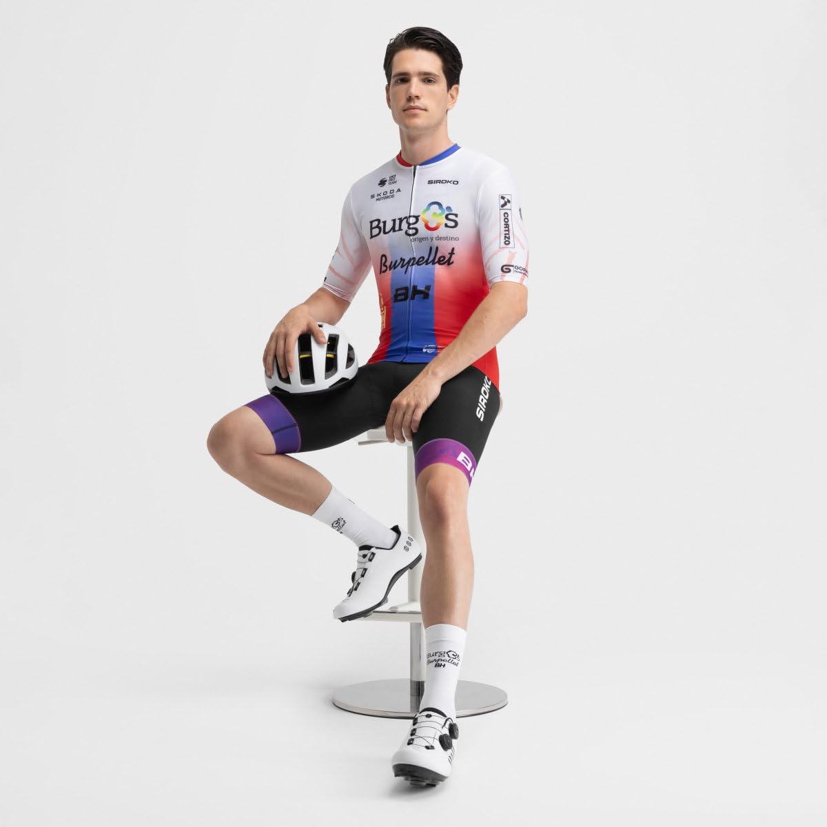 SIROKO Maillot de Manga Corta Burgos burpellet BH x BBBH Campeon Mongolia Blanco