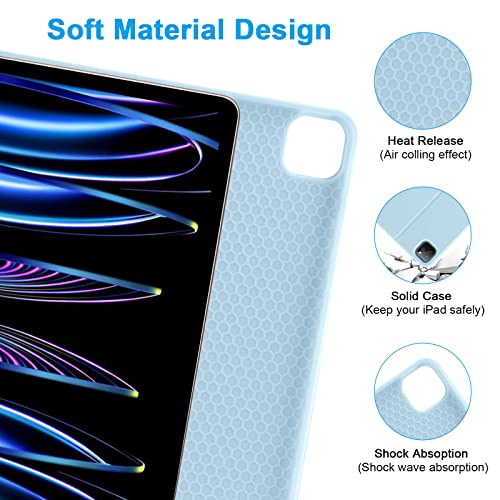 Image of Compatible for iPad Pro 12.9 inch 2022 Case with Keyboard Thin & Light for iPad Case Keyboard for iPad Pro 12.9 inch 6th /5th /4th /3rd (2022-2018) Generation, Bluetooth Detachable Keyboard Blue