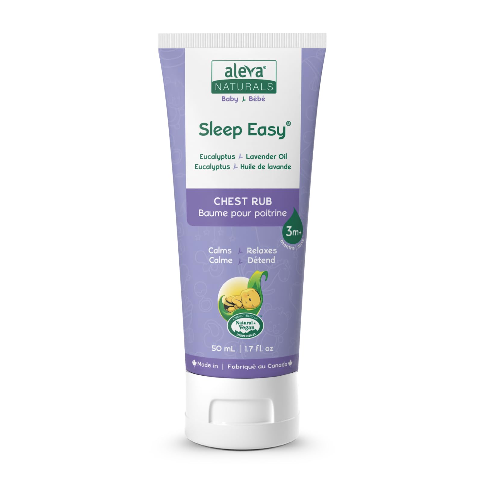 Aleva Naturals Soothing Comfort Chest Rub | Gentle and Easy to Use | Healthy Baby Care | Refreshing Scents of Eucalyptus and Lavender Oils | for Babies with Stuffy, Runny Noses - 1.7 Fl Oz