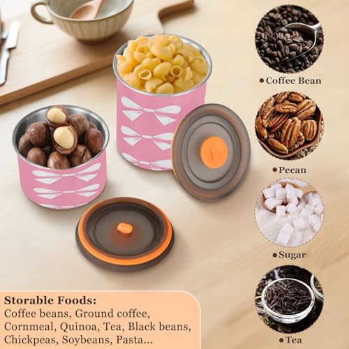 Contenedor al vacío para café con lazo rosa Qilmy miniatura 6