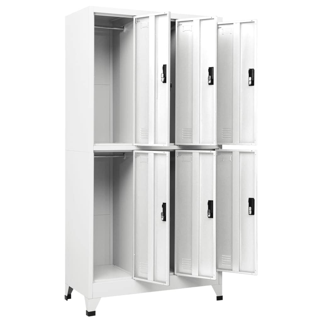 Susany Armadio Spogliatoio a 6|9 Scomparti in Acciaio Grigio 90x45x180 cm, Sporco Pulito, Metallo