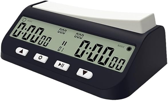 Niceminiwall Chess Clock Digital Chess Timer for Board Games with Bonus & Delay Countdown Function, Professional Multifunction Portable Chess Clock Timer(Black)